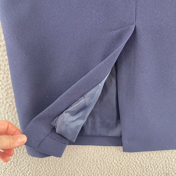 Karen Scott Suit Set Womens 8 Navy Jacket Midi Pencil Skirt Shell Top 3 Piece - Picture 6 of 16